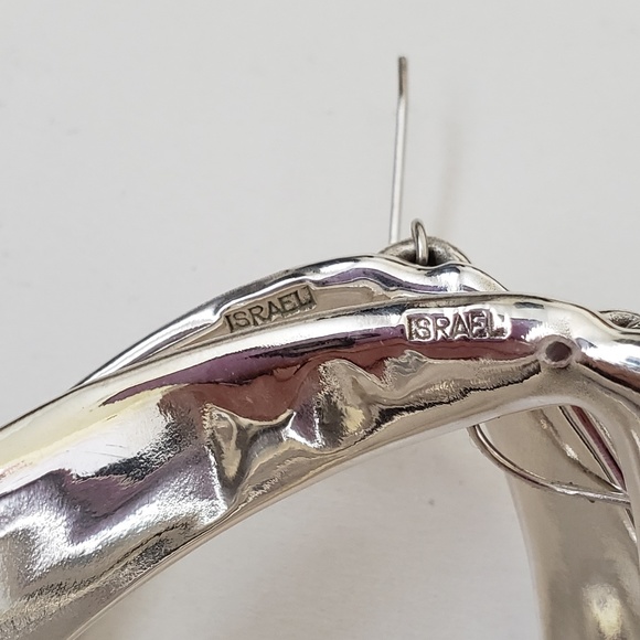 E&L Israel Sterling Silver Electroform Drop Earrings - Picture 7 of 9